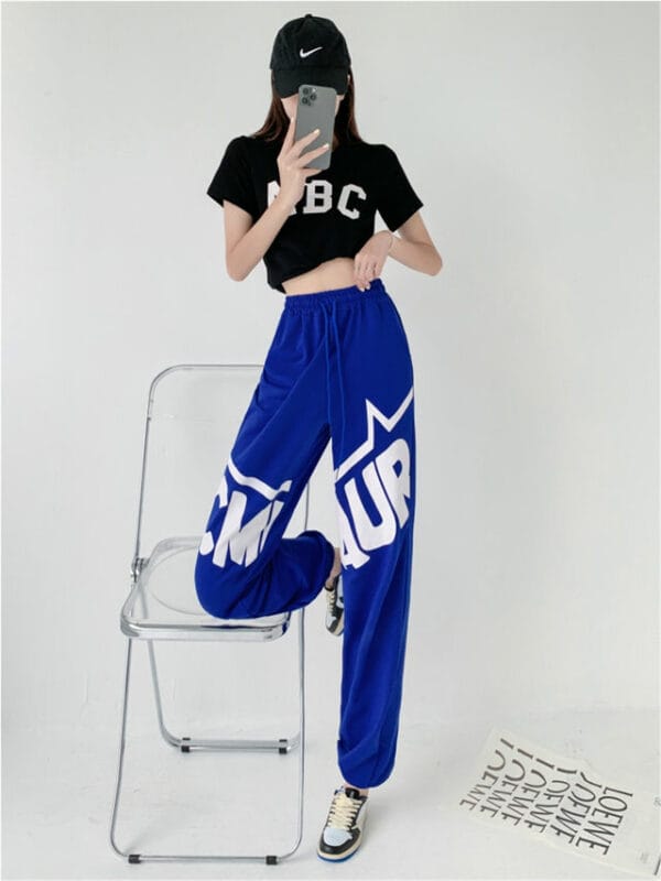 Punk Fashion Loosen T-shirt with Elastic Waist Harem Pants 5