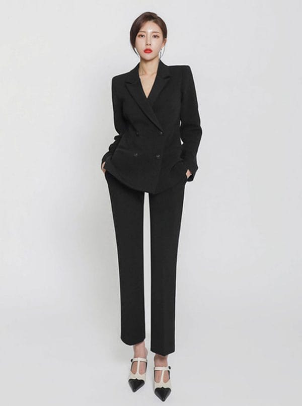 Quality Fashion 4 Colors Double-breasted Slim Long Suits 7