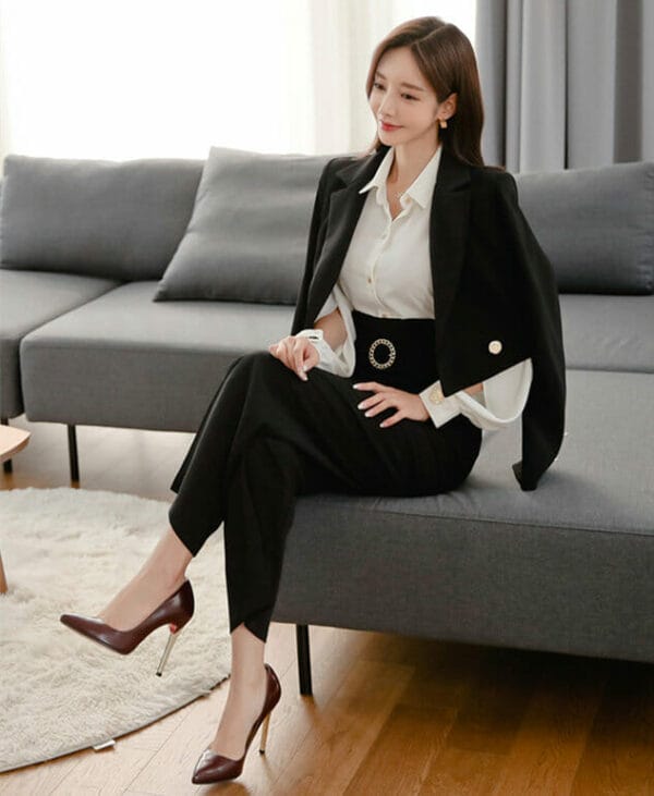 Quality Fashion Tailored Collar High Waist Long Suits 4