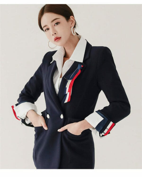 Quality Fashion Tailored Collar Slim Two Pieces Suits 1