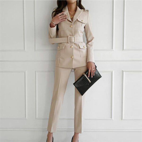 Quality OL Tailored Collar Single-breasted Slim Long Suits 4