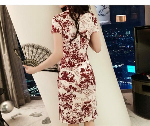 Retro Charming Flowers Bodycon Cheongsam Dress 4