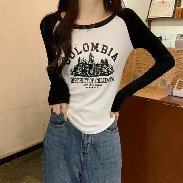 Retro Spring Fashion Letters Printings Slim Cotton T-shirts 4