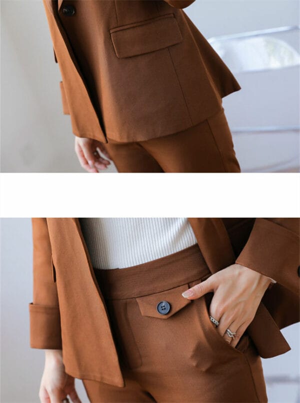 Retro Tailored Collar One Button Slim Long Suits 6