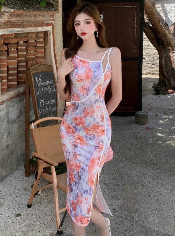 Sexy Charming Hollow Out Flowers Straps Dress 1