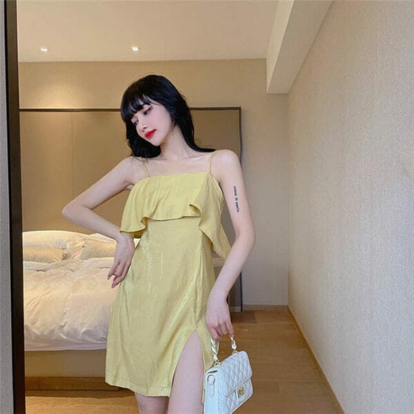 Sexy Flouncing Off Shoulder Straps Dress 4