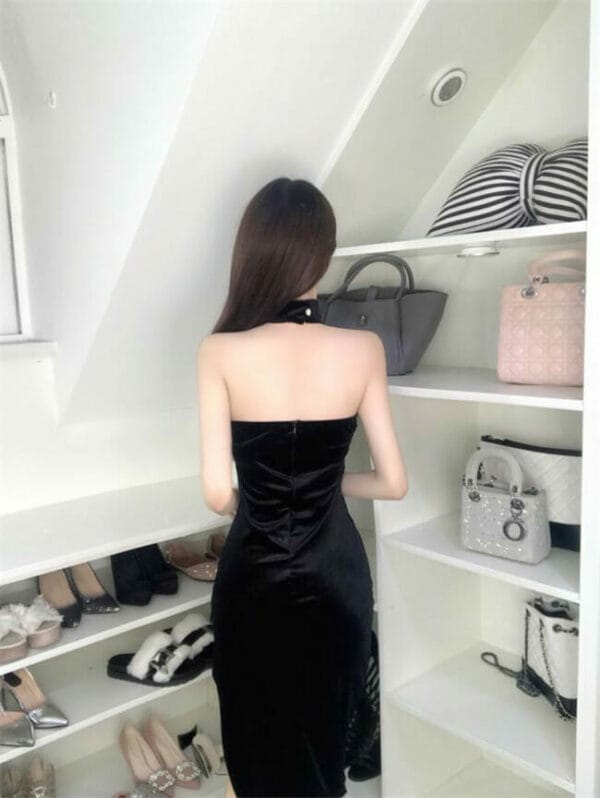 Sexy Lady 2 Colors Split Skinny Strapless Velvet Dress 6