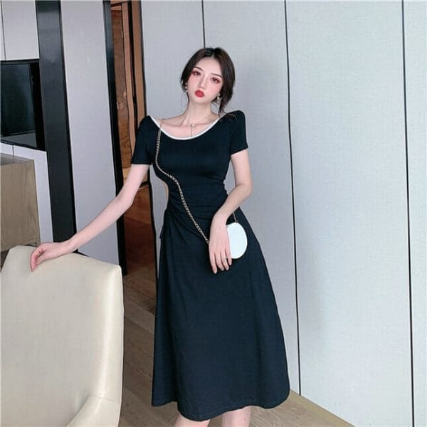 Sexy Lady 2 Colors Waist Hollow Out Slim Long Dress 3