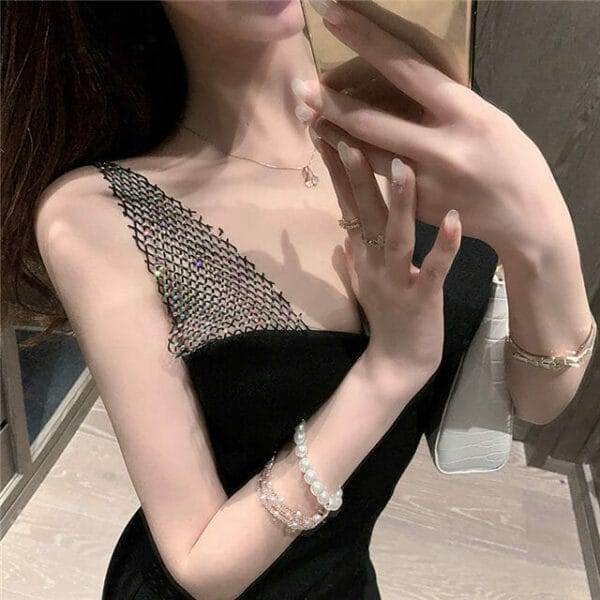 Sexy Sequins V-neck Skinny Tank Dress 3