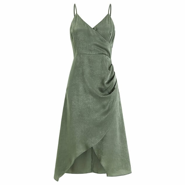 Sexy V Neck Split Pleated Straps Dress • Seoulinspired