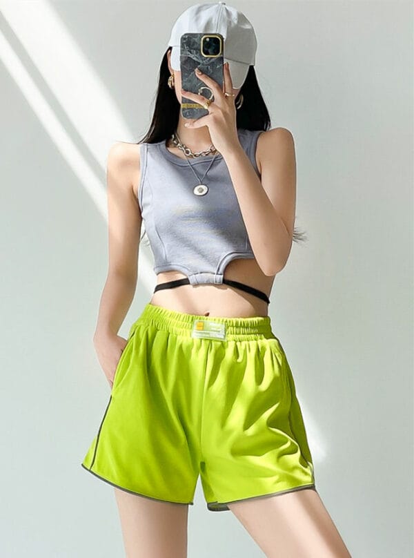 Sports Wear Short Camisole with Elastic Waist Hot Pants 1
