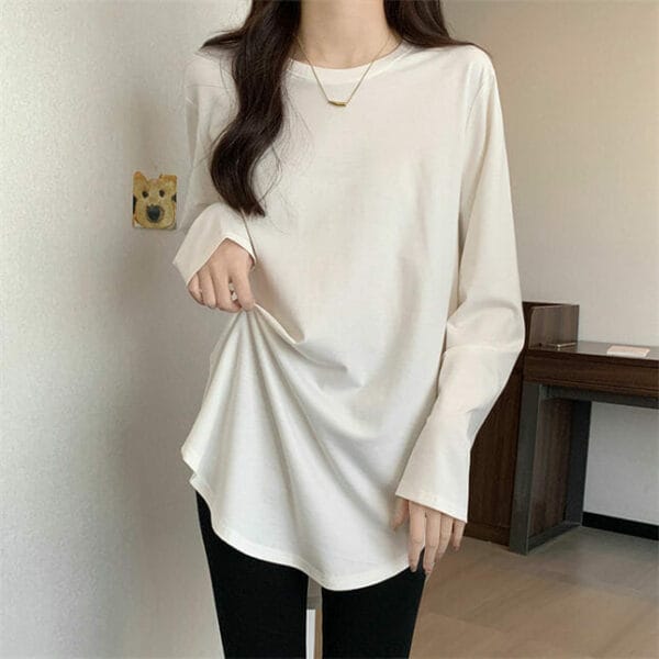 Spring New 4 Colors Round Neck Loosen Cotton T-shirt 6