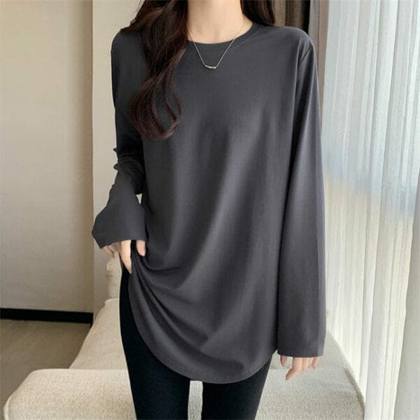 Spring New 4 Colors Round Neck Loosen Cotton T-shirt 4