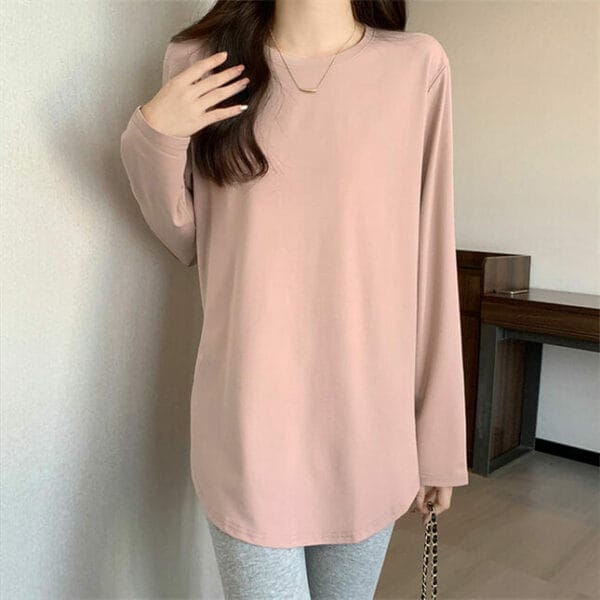Spring New 4 Colors Round Neck Loosen Cotton T-shirt 2