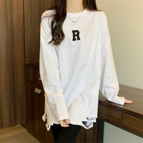 Street Fashion 3 Colors Letter Round Neck Oversize T-shirts 6