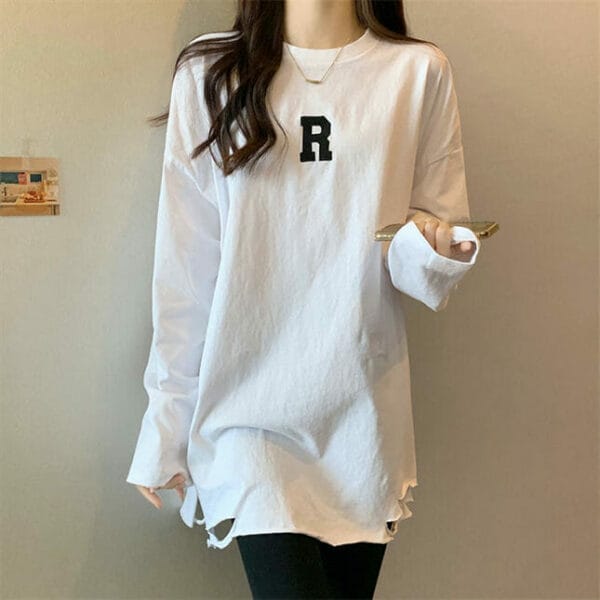 Street Fashion 3 Colors Letter Round Neck Oversize T-shirts 5