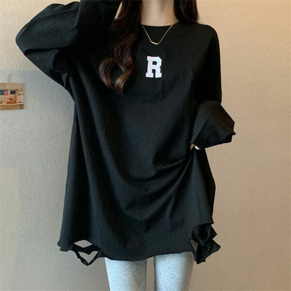 Street Fashion 3 Colors Letter Round Neck Oversize T-shirts 4