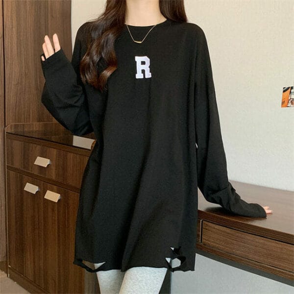 Street Fashion 3 Colors Letter Round Neck Oversize T-shirts 3