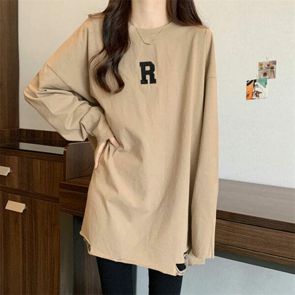 Street Fashion 3 Colors Letter Round Neck Oversize T-shirts 2