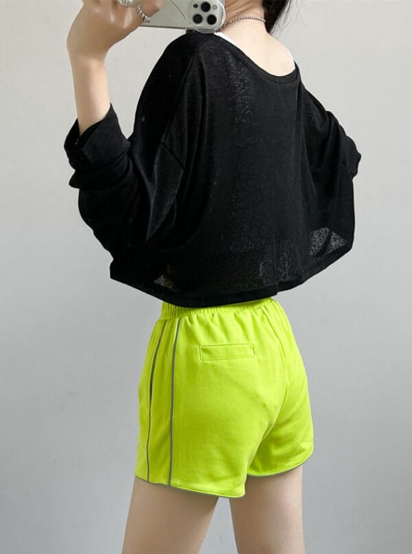 Stylish Korea Batwing Knitting Tops with Sports Short Pants 5