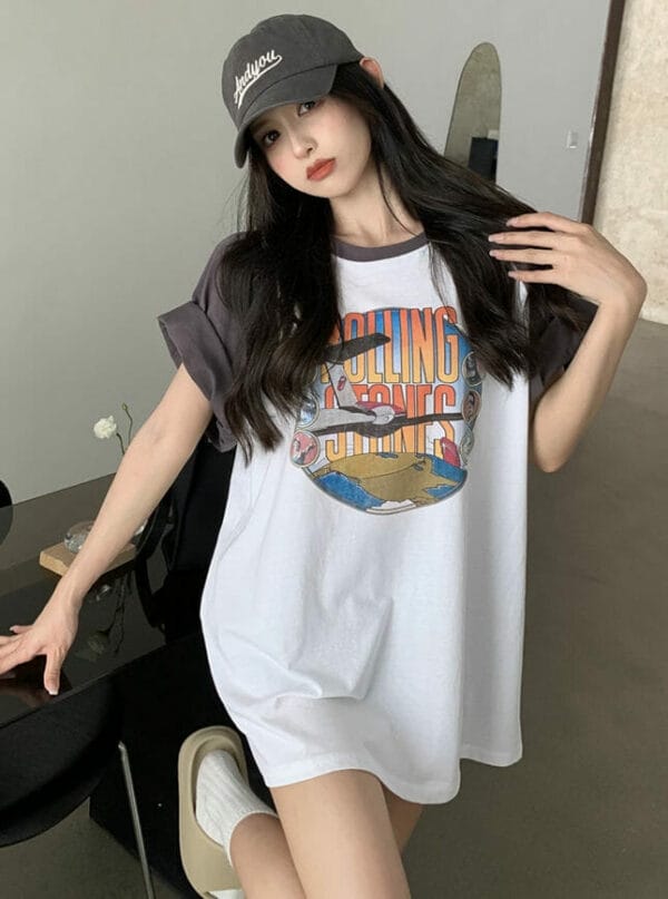 Summer Cartoon Printings Loosen Cotton T-shirt 2