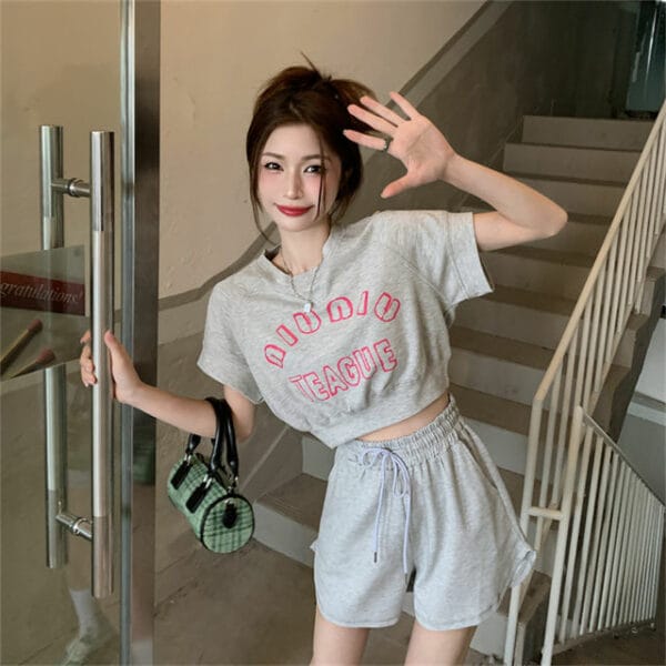 Summer Fashion Letters Batwing T-shirt with Short Pants 2