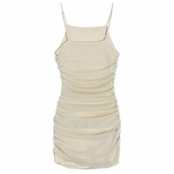 Summer Hot Selling Gauze Pleated Straps Slim Dress 6