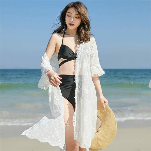 Summer Lace Flowers Loosen Bikini Dress 2