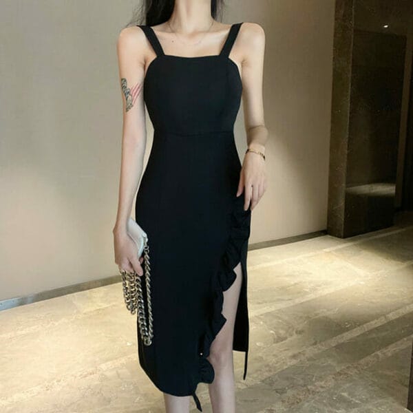 Summer New High Waist Straps Flouncing Dress 2