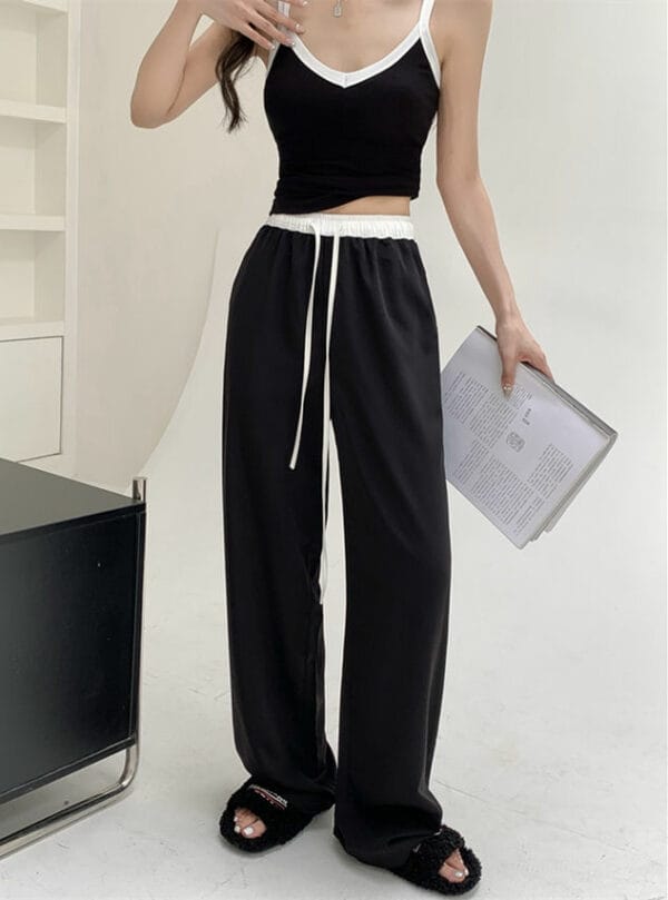 Summer New Short Camisole with Elastic Waist Long Pants 5