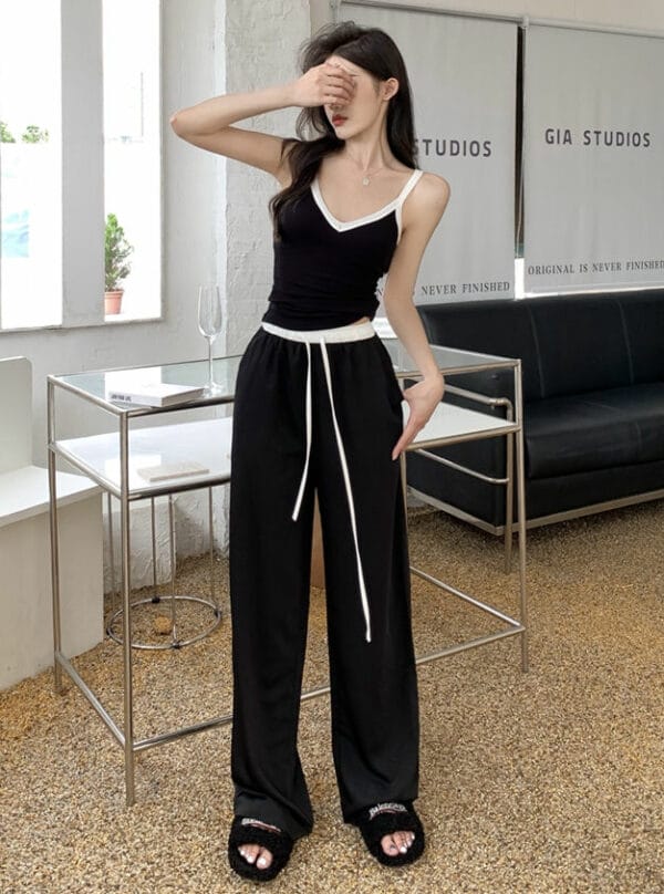 Summer New Short Camisole with Elastic Waist Long Pants 4