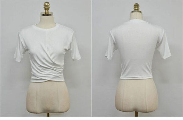 Summer New Twisted Cotton Tees with Pleated Short Skirt 5