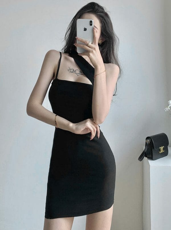 Summer Sexy Fitted Waist Straps Bodycon Dress 3