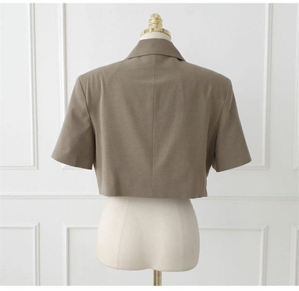 Vogue Korea Tailored Collar Short Jacket with Elastic Waist Pants 5
