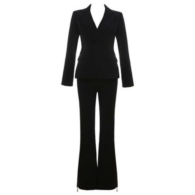 Vogue Lady Tailored Collar High Waist Slim Business Suits 4