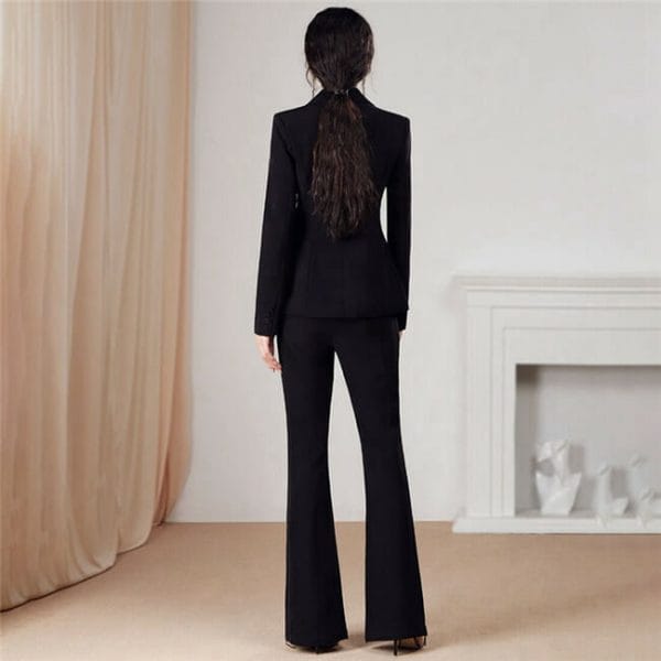 Vogue Lady Tailored Collar High Waist Slim Business Suits 3