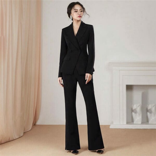Vogue Lady Tailored Collar High Waist Slim Business Suits 2