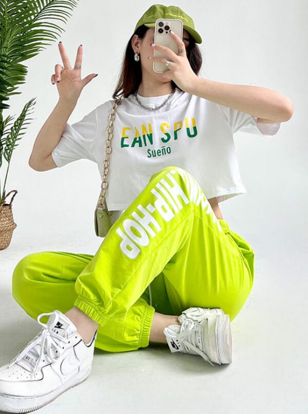 Korea Short T-shirt with Casual Long Pants 5