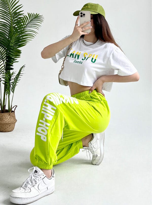 Korea Short T-shirt with Casual Long Pants 3