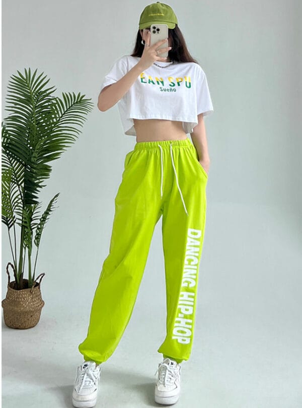 Korea Short T-shirt with Casual Long Pants 1