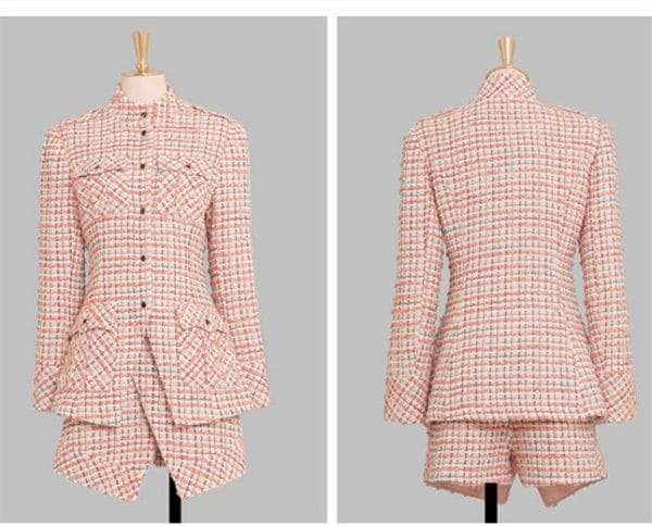 Winter Fashion Single-breasted Tweed Thick Short Suits 5